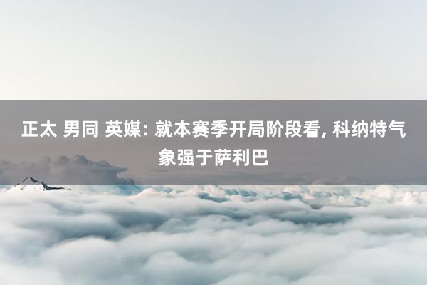 正太 男同 英媒: 就本赛季开局阶段看， 科纳特气象强于萨利巴