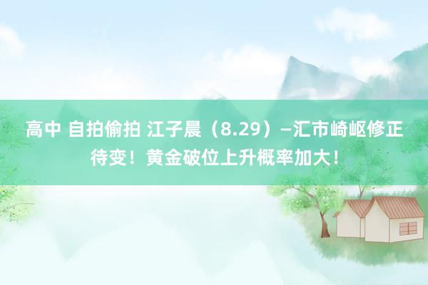 高中 自拍偷拍 江子晨（8.29）—汇市崎岖修正待变！黄金破位上升概率加大！