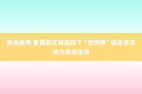 新金瓶梅 新疆新式储能按下“加快键”促进清洁动力高效运用