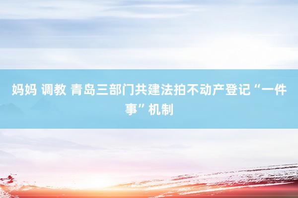 妈妈 调教 青岛三部门共建法拍不动产登记“一件事”机制