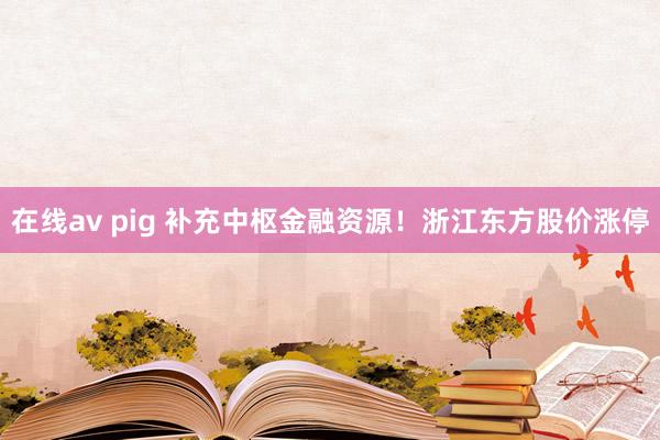 在线av pig 补充中枢金融资源！浙江东方股价涨停