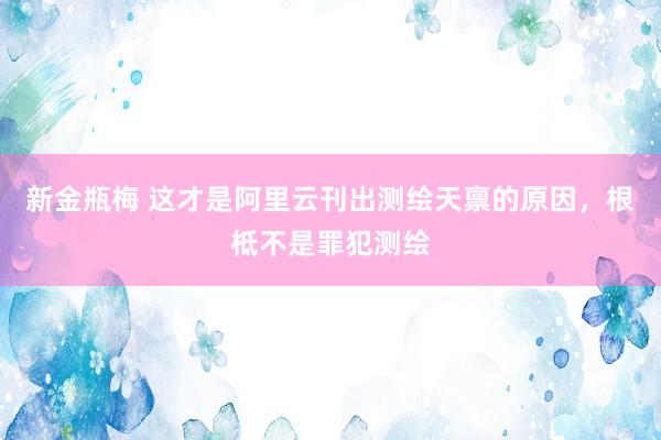新金瓶梅 这才是阿里云刊出测绘天禀的原因，根柢不是罪犯测绘