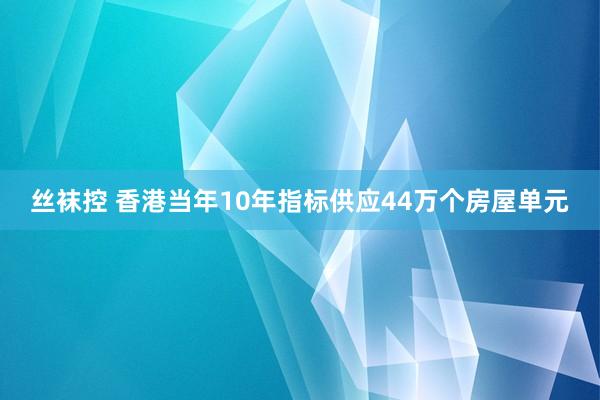 丝袜控 香港当年10年指标供应44万个房屋单元