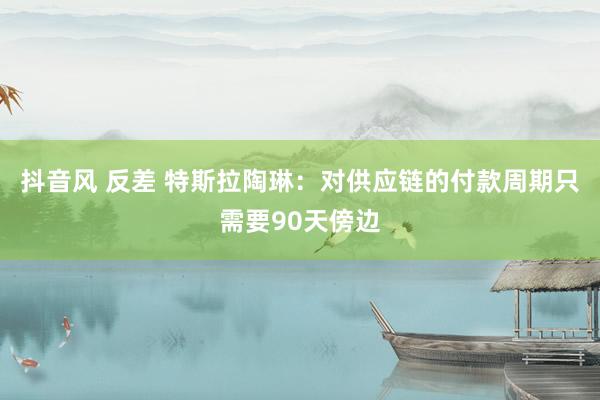 抖音风 反差 特斯拉陶琳：对供应链的付款周期只需要90天傍边