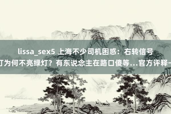 lissa_sex5 上海不少司机困惑：右转信号灯为何不亮绿灯？有东说念主在路口傻等…官方评释→