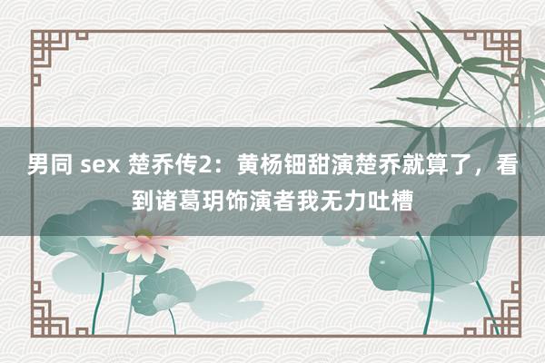 男同 sex 楚乔传2：黄杨钿甜演楚乔就算了，看到诸葛玥饰演者我无力吐槽
