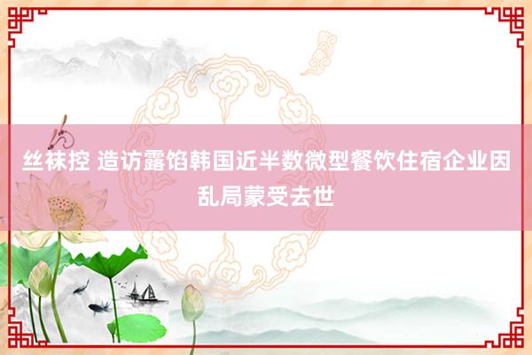 丝袜控 造访露馅韩国近半数微型餐饮住宿企业因乱局蒙受去世