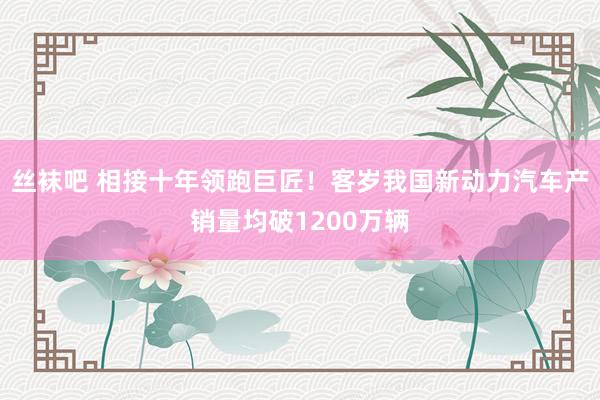 丝袜吧 相接十年领跑巨匠！客岁我国新动力汽车产销量均破1200万辆