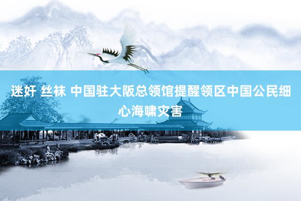 迷奸 丝袜 中国驻大阪总领馆提醒领区中国公民细心海啸灾害