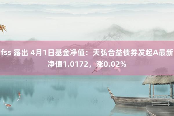 fss 露出 4月1日基金净值：天弘合益债券发起A最新净值1.0172，涨0.02%
