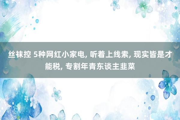 丝袜控 5种网红小家电， 听着上线索， 现实皆是才能税， 专割年青东谈主韭菜