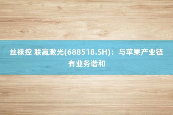 丝袜控 联赢激光(688518.SH)：与苹果产业链有业务谐和