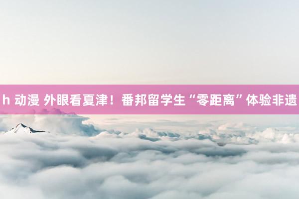 h 动漫 外眼看夏津！番邦留学生“零距离”体验非遗